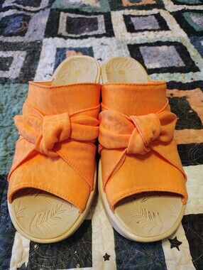Orange Knot Wedge Sandals